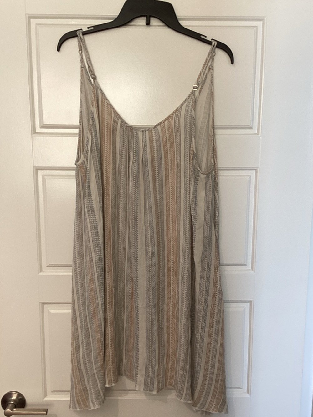 Elan spaghetti straps Striped Lightweight Slip Dress - Neutral Tones